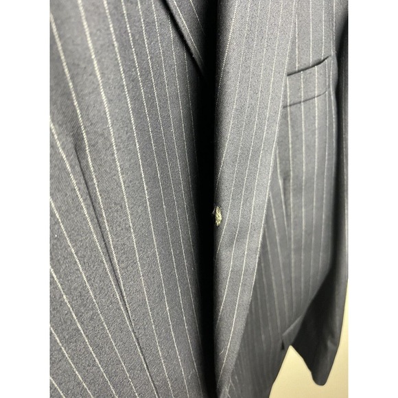 Gieves & Hawkes 48 Long Navy Blue Suit Jacket Blazer Wool Cashmere Striped - Picture 6 of 11
